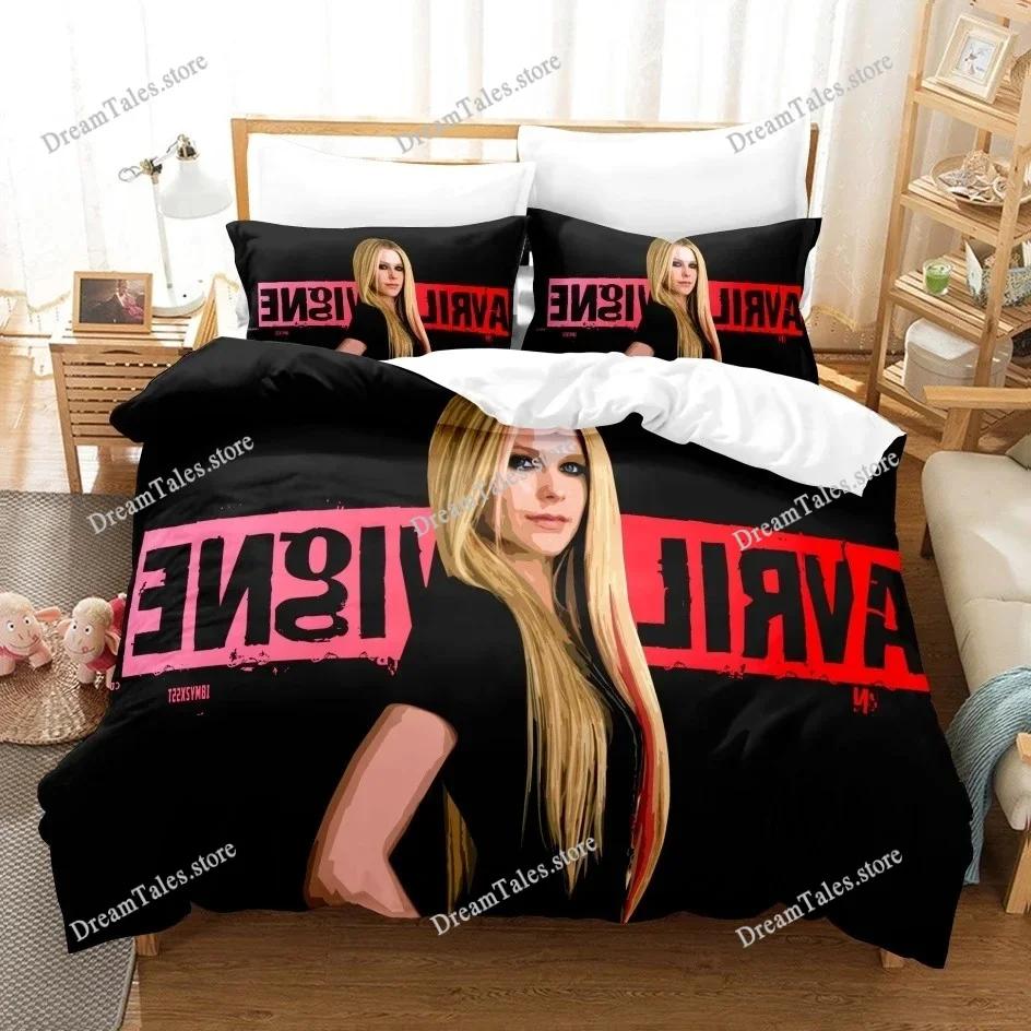 Постельное белье Avril Lavigne Пододеяльник 3D Постельное белье Модный Дизайн Декор Пододеяльник King Комплект Пододеяльник Комплект на Двуспальную кровать Комплекты Постельного Белья