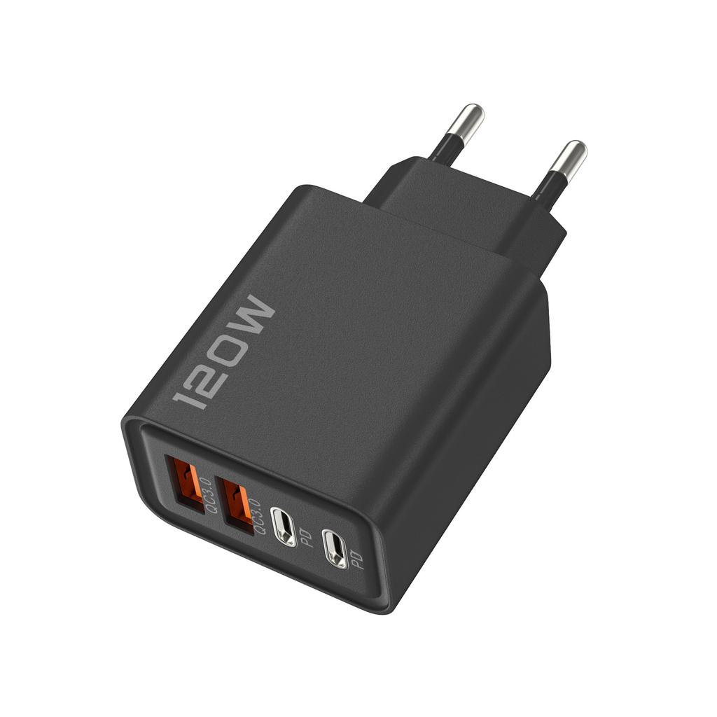 Quick Charge 3.0 быстрое зарядное устройство Muti Total 120 Вт 4 порта USB Type C PD мобильный телефон настенный адаптер для iPhone 16 Samsung S24 Xiaomi 15