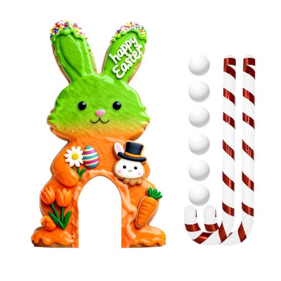 Набор для игры в гольф «Пасхальный кролик» Деревянное мини-поле для гольфа с клюшкой-леденцом и мячами для домашней пасхальной вечеринки