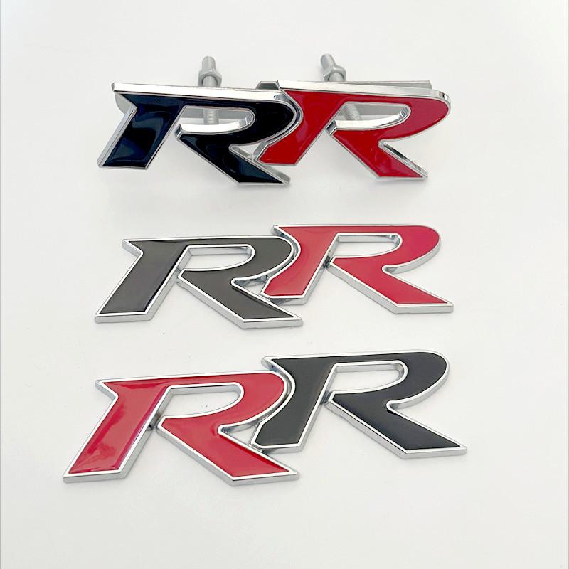 3D Metal RR Logo Car Front Grille Rear Trunk Emblem Badge Decals For Honda Civic Mugen Accord Crv City Hrv Sticker Accessories GT6