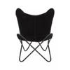 Black Leather Suede Genuine Butterfly Chair