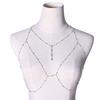 Cross Chest Breast Belly Body Chain Necklace For Women Girls Bra Wedding Sexy Ball Body Jewelry Prom Party Deco Accessories