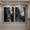 African Art Black Gold Women Posters and Prints Modern Portrait Canvas Painting Wall Art Picture for Living Room Home Decoration