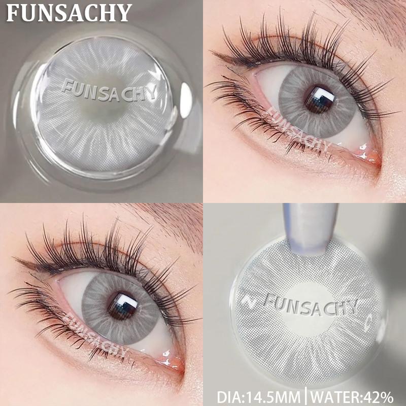 FUNSACHY Новые цветные контактные линзы для глаз 1 пара Натуральные модные контактные линзы Сине-серые линзы для глаз Ежегодная косметика для учеников