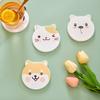 1PC Diatom Mud Coaster Anti Slip Circular Cup Mat Table Decor Quick Drying Hard Pad Heat-insulating Absorbing Mat Cartoon 10cm