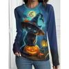 Autumn Women's Halloween T-Shirt Fashion Long Sleeve Party Tops Casual Spooky 3D Printing Loose Shirts OverSized Clothing