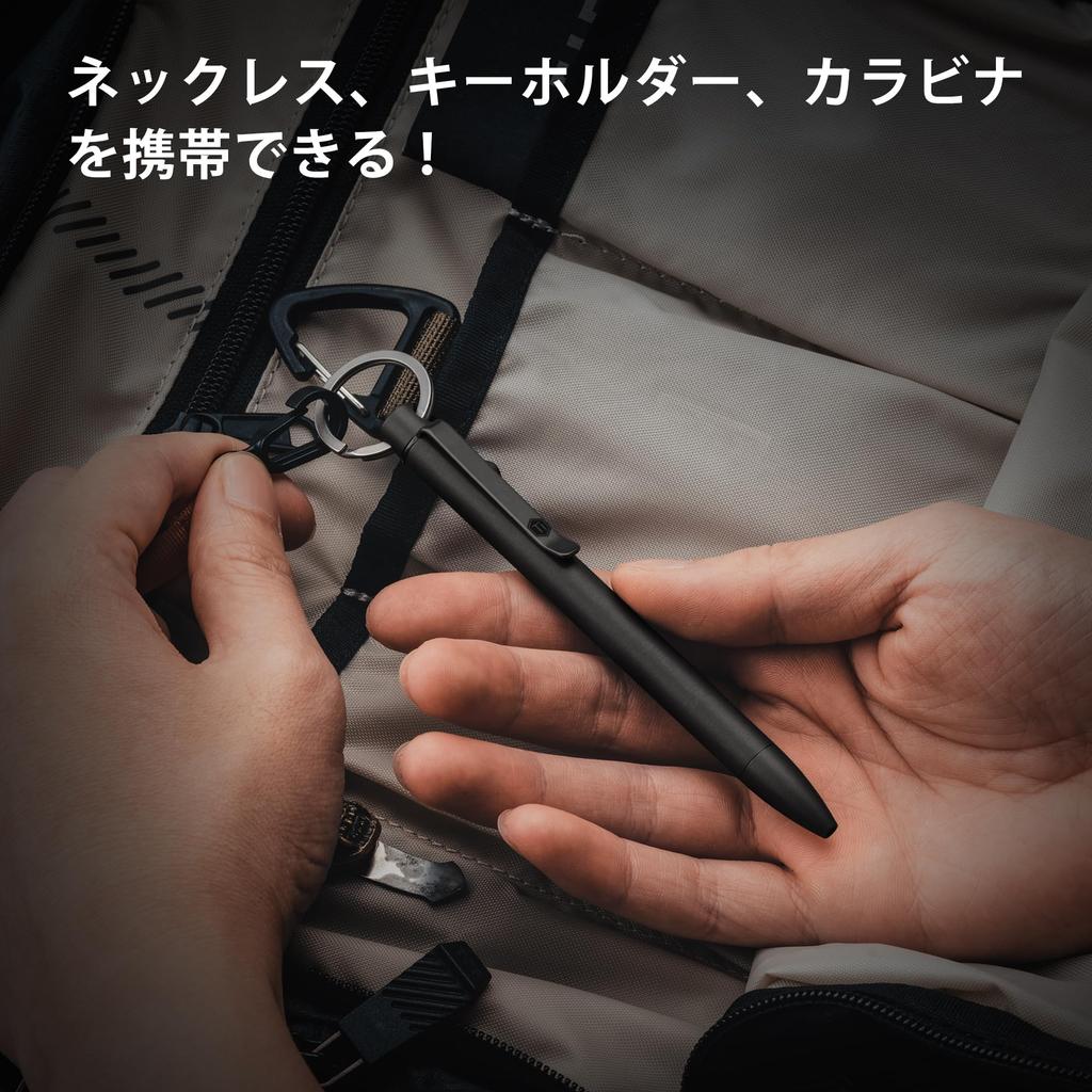 KeyUnity Шариковая ручка с болтовым затвором KP01BK с клипом Титановый сплав EDC Карманная ручка Выдвижная металлическая шариковая ручка для ежедневного ношения Полированная