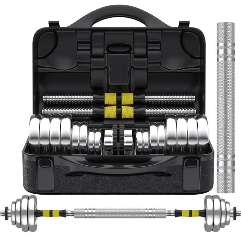 Electroplated Adjustable Dumbbell & Barbell Set