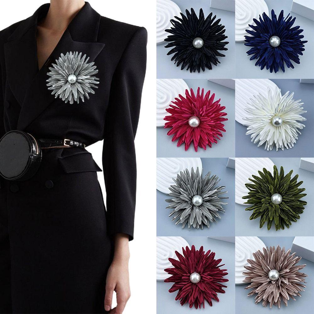 Fabric Handmade Accessories Large Flower Brooch Jewelry Badge Accessories Pin Brooch New Corsage