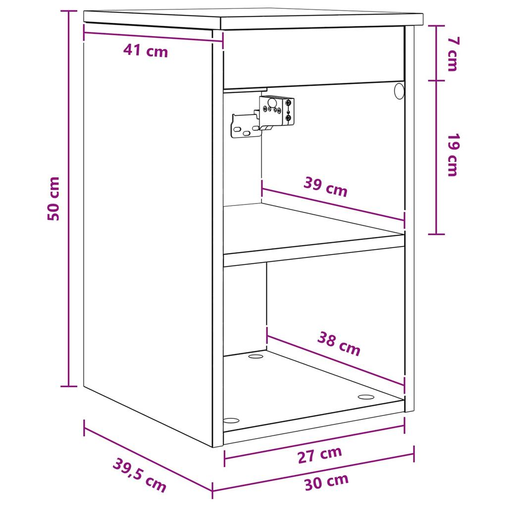 Bathroom Cabinet In between Grey Sonoma 30 x 35 x 50 cm