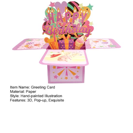 С днем рождения Pop-Up Card 3D Подарочная коробка на день рождения для женщин и мужчин Складная