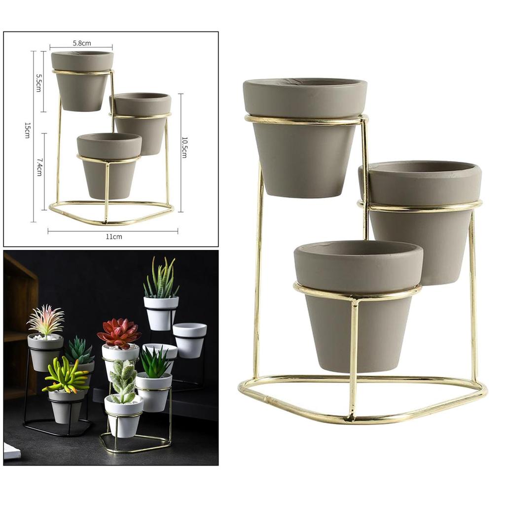 Набор держателей для цветочных горшков 3 шт., подставка для горшков с суккулентами, декор для домашнего рабочего стола, металлический держатель-подставка для горшков с суккулентами