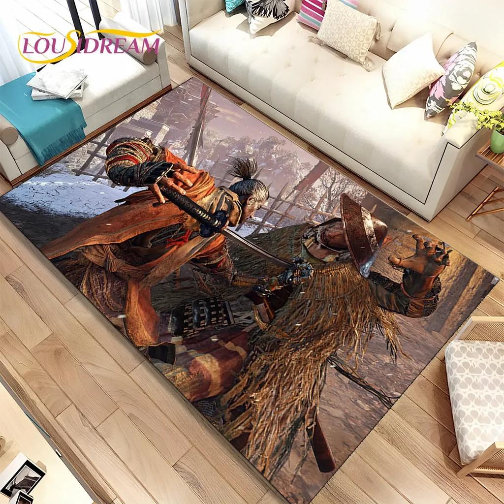 3D HD Sekiro Series Game Gamer Area Rug, Коврик для дома, гостиной, спальни, дивана, коврик для двери, декор, детские игры, нескользящий напольный коврик