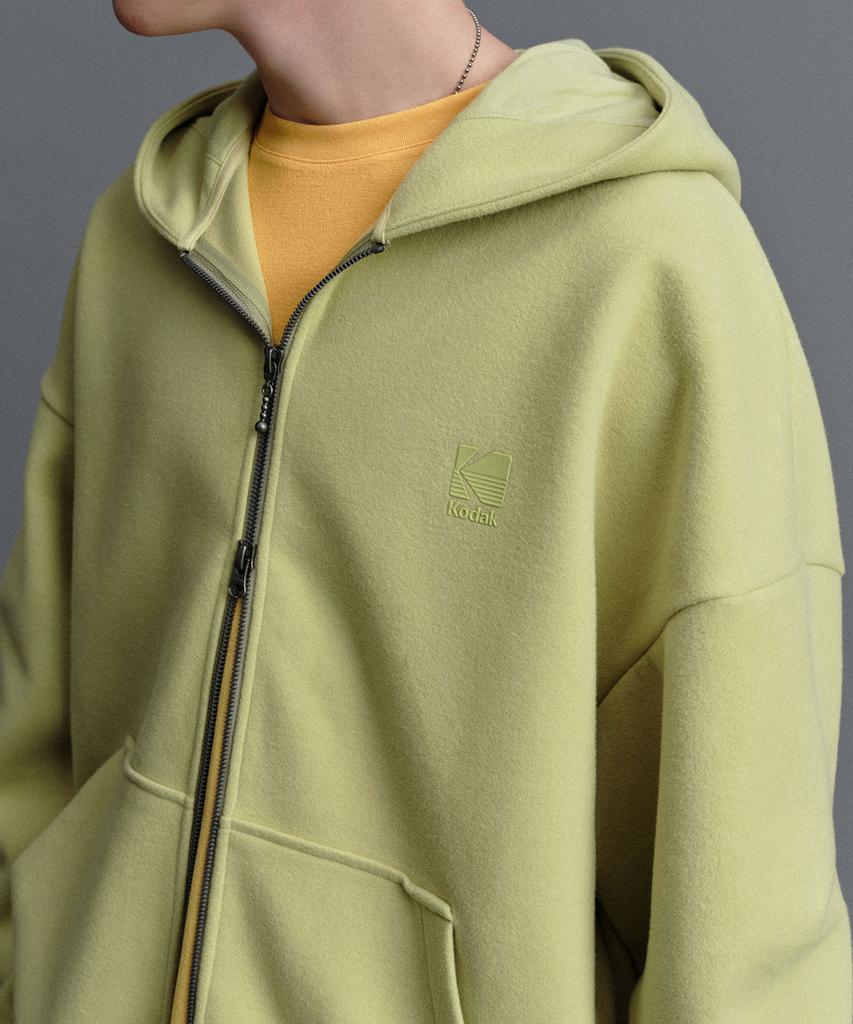 KODAK Mellow Oversized Zip-Up Hoodie Lime