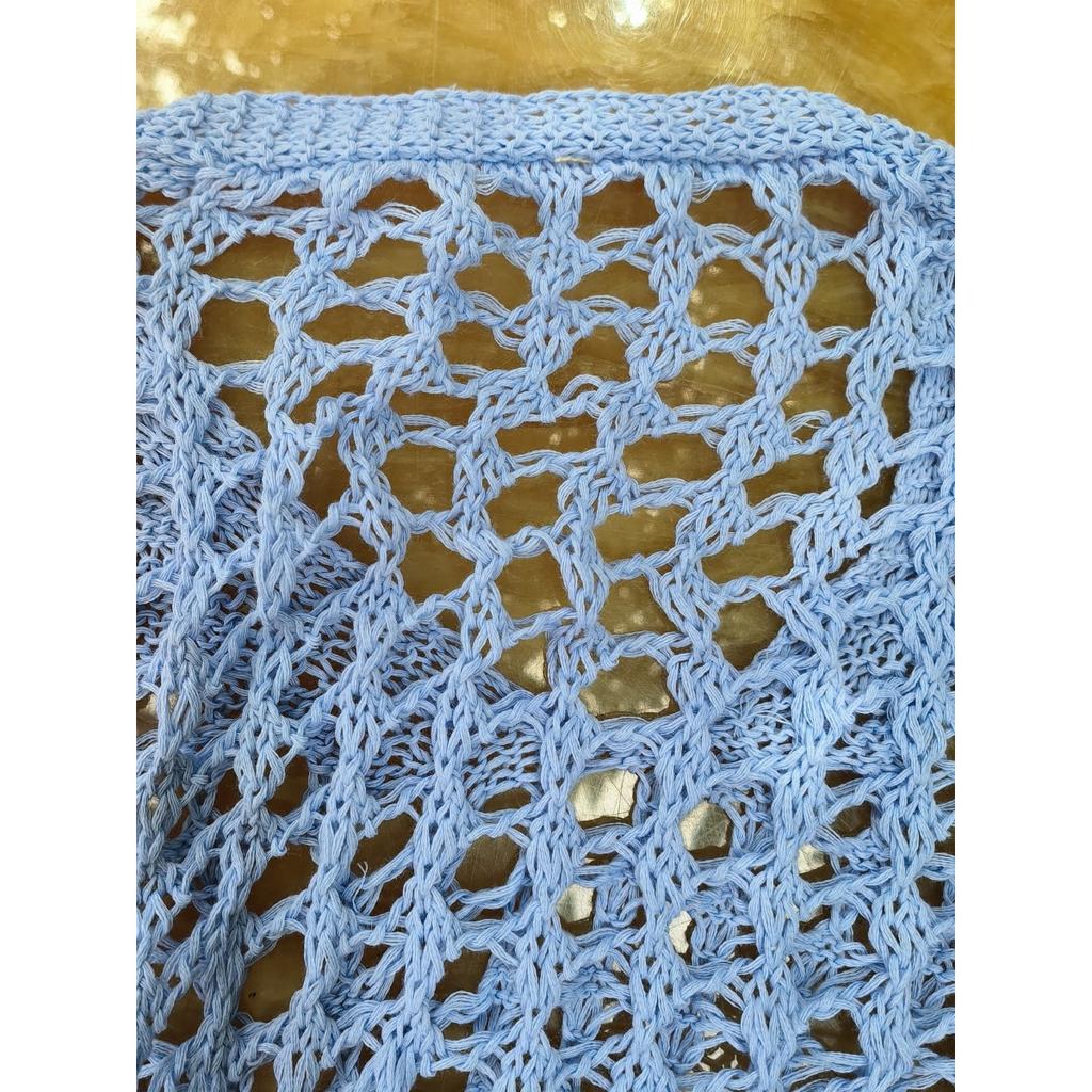 Loose Casual, Versatile Hollowed Out Long-sleeved, Large Size Women's Knit Sweater, Sun Shirt