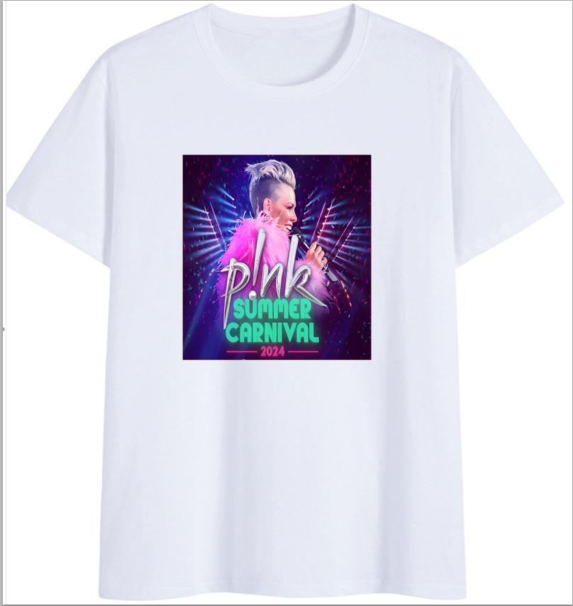 P!nk Cropped T Shirt Summer Carnival Tour Pink Tour 2024 Iconic P!nk Merch T-shirt Aesthetic Clothes Oversized T Shirt Tops