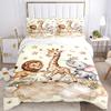 Lion Giraffe Elephant Cloudscape Print 3Pcs Bedding Setduvet Cover With 2 Bedropillowcase Home Birthday Gift