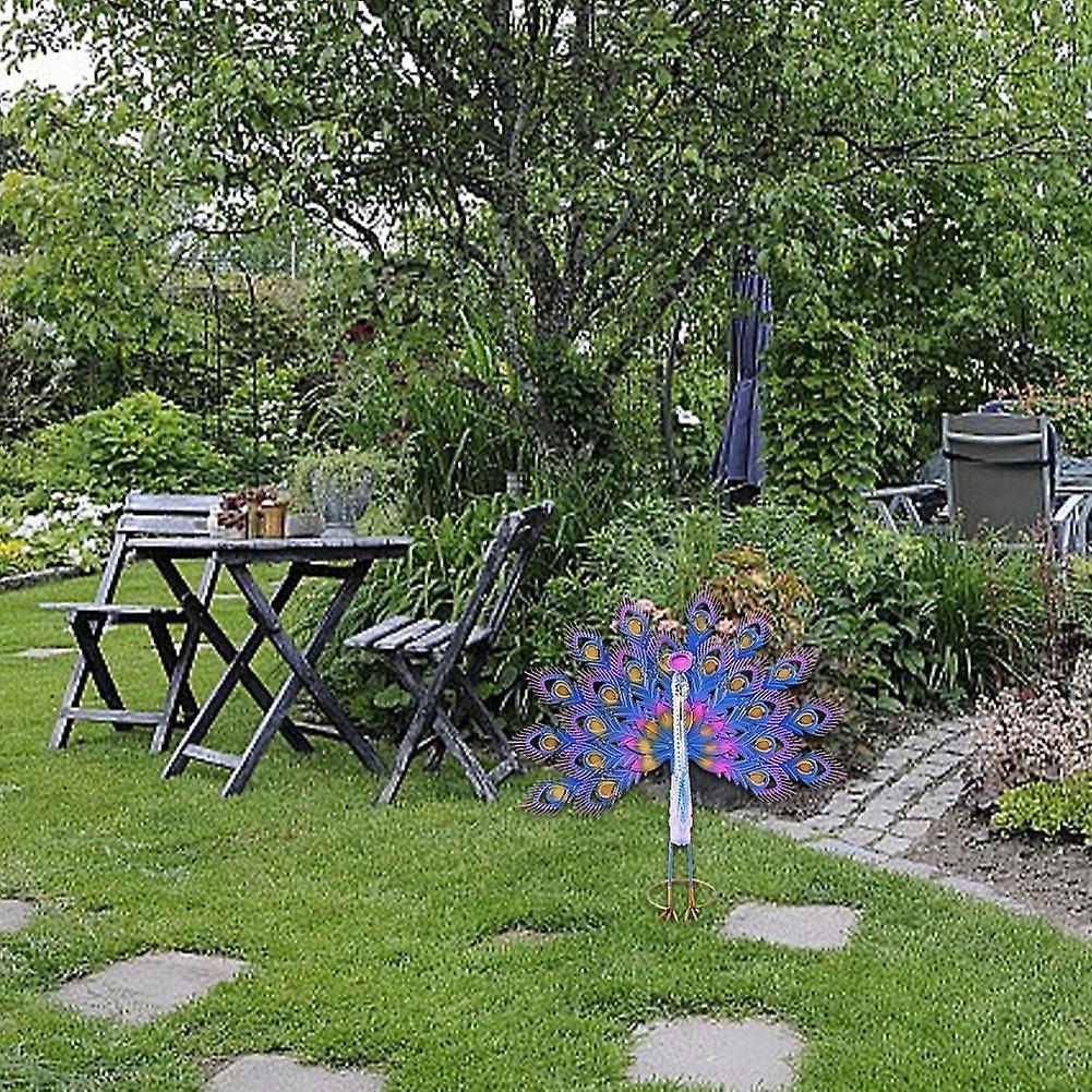 Peacock Statue Garden Decor Metal Peacock Yard Art Lawn Decor Outdoor Sculptu