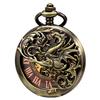 TREEWETO Mechanical Pocket Watch with Dragon and Skeleton Chain Hand-Wound Double-Sided Lid, Watermark,