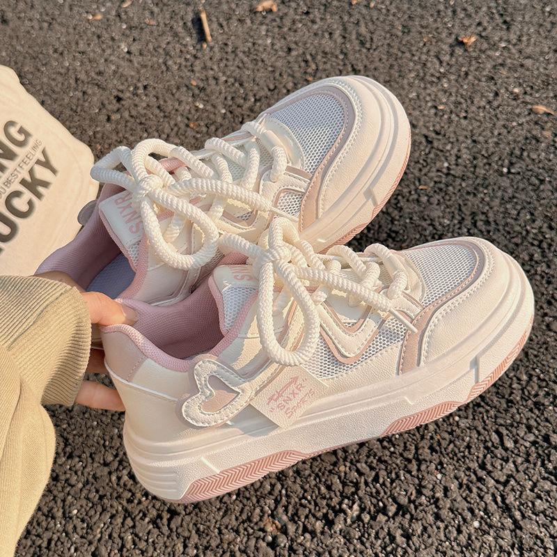 Модные женские кроссовки розовые на платформе женская спортивная обувь женская обувь харадзюку вулканизированная обувь повседневные удобные женские кроссовки