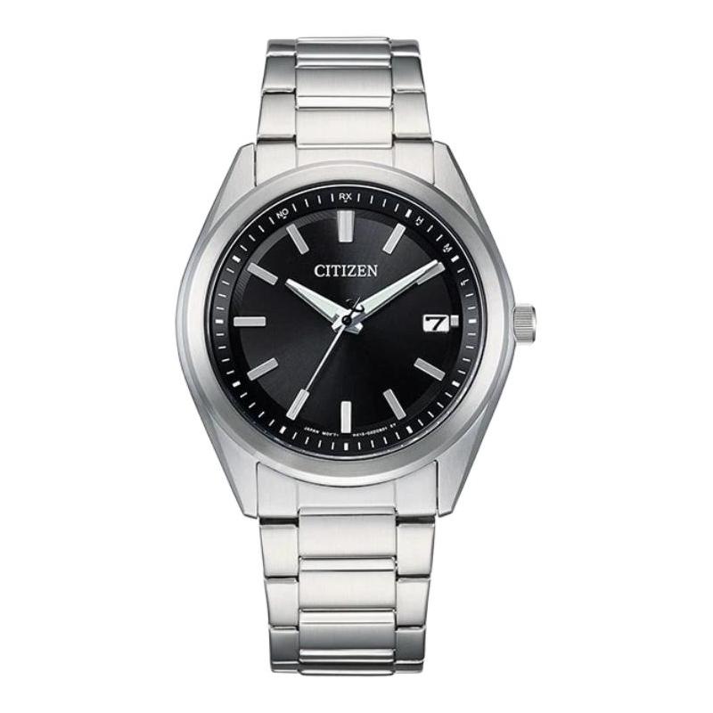Citizen Серия Eco-Drive Водонепроницаемость 50 метров Солнечный Кварц Стальной Ремешок 42*38мм Мужские Часы Черный Циферблат AS1080-65E