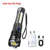 Rechargeable LED Flashlight Zoomable Torch with LED Display 7 Modes Waterproof High Power Hand Light Outdoor Wilderness Camping
