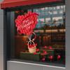 Valentine's Day Window Clings Decoration Red Pink Heart Stickers Reusable Static Decals for Home
