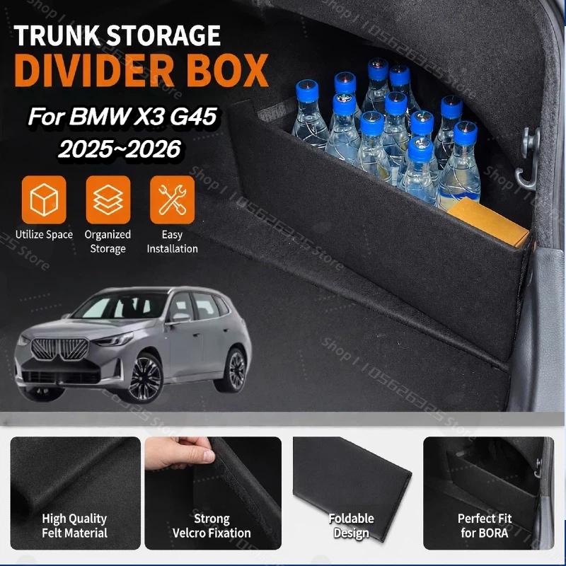 Trunk Organizer For BMW X3 G45 2025 2026 Thickened Boot Storage Partition Box Auto Interior Accessories