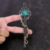 Подвеска Chrysocolla, подвеска из медной проволоки, обернутая в обертку, настоящий драгоценный камень, подвеска-ключ, подвеска ручной работы, обернутая в обертку из медной проволоки, подарок на годовщину