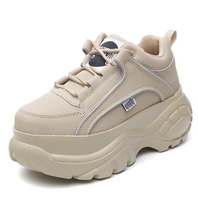 Европейские и американские кроссовки на платформе цвета молочного чая, женские, увеличивающие рост, стельки, карамельные, повседневные туфли для папы