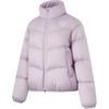 Li Ning Comfortable Casual Letter Print Stand Collar Zipper Short Simple Dopamine Down Jacket Women Outerwear Twilight-Purple AYMU152-5