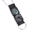 3 In 1 Camping Climbing Hiking Carabiner Keychain Compass Thermometer Key Ring