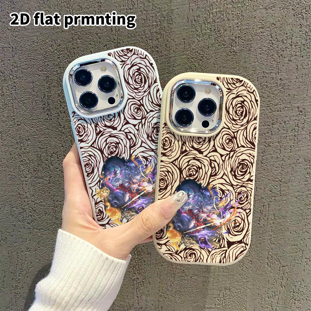 Чехол для телефона: 2D плоский дизайн, подходящий для защитного чехла iPhone 18 17 16 15 14 13 Pro, стиль для пары, аниме-девушка, рождественский и хэллоуинский подарок