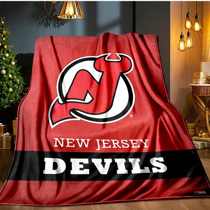 Jersey Devils Logo Blanket Flannel Throw for Sofa, Indoor, Camping, Living Room, Office, Chair, And Bed Soft Birthday Gift
