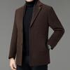 Winter Double-sided Woolen Cashmere Coat Men's Suit Collar Mid-length Down Liner Woolen Coat Middle-aged Dad Wear