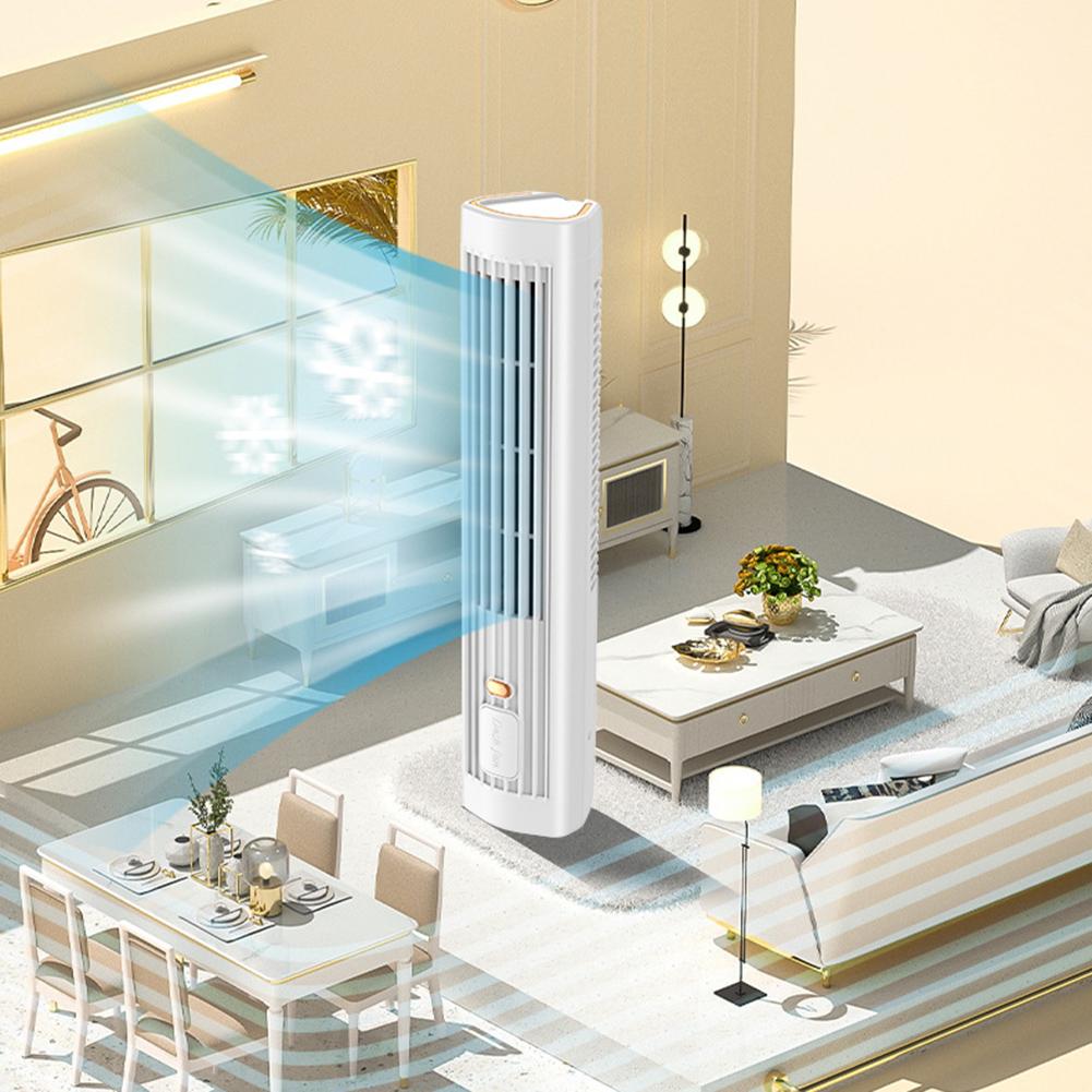 Безлопастной башенный вентилятор 1200 мАч Портативный настольный вентилятор Настольный вентилятор Мини вертикальный кондиционер Перезаряжаемый через USB для дома общежития