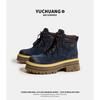 Thick-soled heightening Martin boots women's 2026 spring new retro British style short boots outdoor casual versatile women's boots