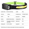 COB+XPE LED Sensor Headlight Built-in Battery USB Rechargeable Headlamp 5 Lighting Modes Bike Camping Light