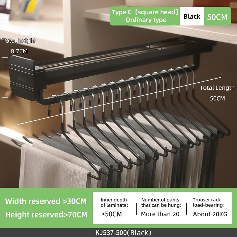 Top Mount Wardrobe Hanger Pulling Out Hangers Extendable Clothes Rail Adjustable Wardrobe Telescopic Rail Rack Trouser Organiser