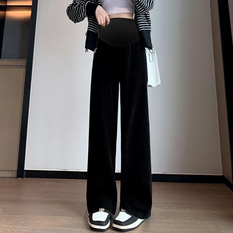 Брюки для беременных брюки широкие весна и осень носить свободные брюки с поддержкой живота беременность прямые брюки повседневная и тонкая одежда для беременных