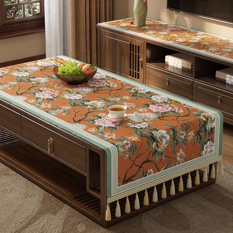 Дзен Скатерть для кофейного столика Декоративное покрытие для ТВ-тумбы Прямоугольная Скатерть для обеденного стола Боковой шкаф Салфетка для пыли