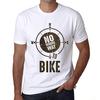 Мужская винтажная футболка Футболка с рисунком No Wrong Way Bike White
