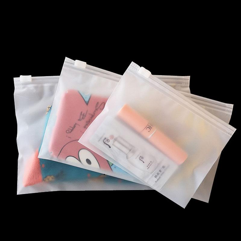 50pcs Frosted Cartilage Bag Horizontal Style CPE Thickening Plastic Zipper Packaging Bag Clothing Dustproof Storage Sealing Bag