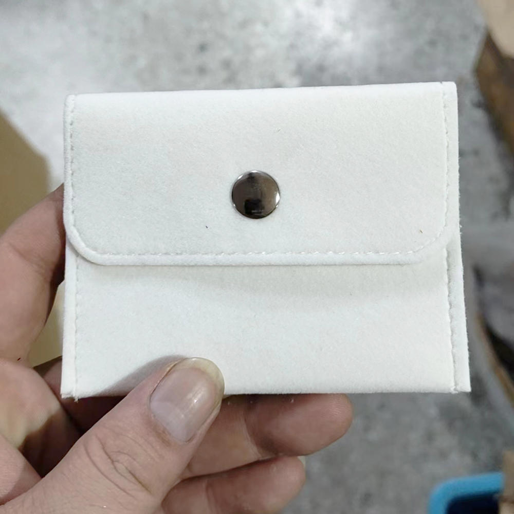 Флисовая сумка для украшений Мешочек для хранения украшений из ворса Фланелевый мешочек с застежкой-кнопкой Подарочные сумки для браслетов, ожерелий, сережек, колец