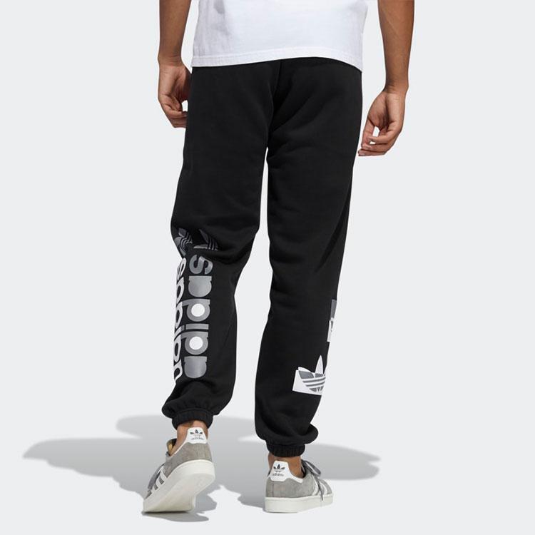 Adidas Originals Trefoil Fleece Sweatpants With Elastic Cuffs And Waist Men Bottoms Black GN3873