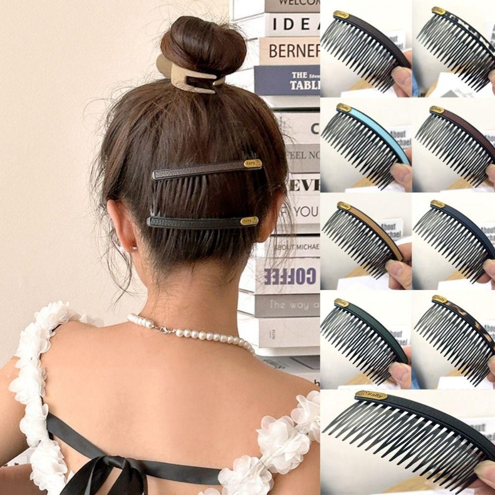 Bear Fixed Combs Leather Invisible Extra Hair Holder Sweet Hair Styling Comb  Girls