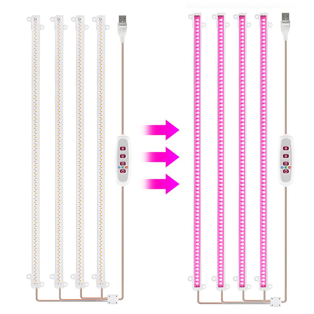 LED Plant Grow Light Strips 8W 168LED 4000K 169.2lm Bright Grow Lamp with 8H/12H/16H Timer 5