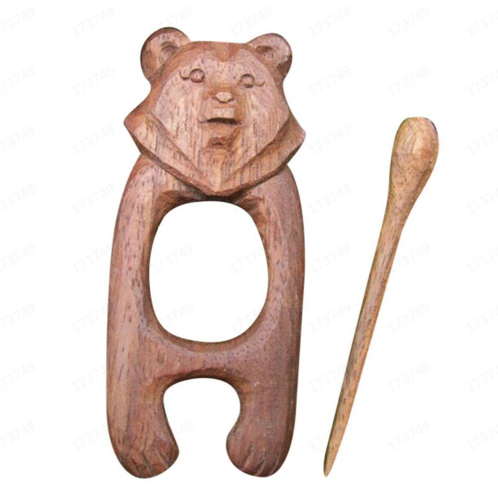 Puppy Animal Sweater Brooch Bear Cat Panda Pin Exquisite Wooden Brooch  Gift