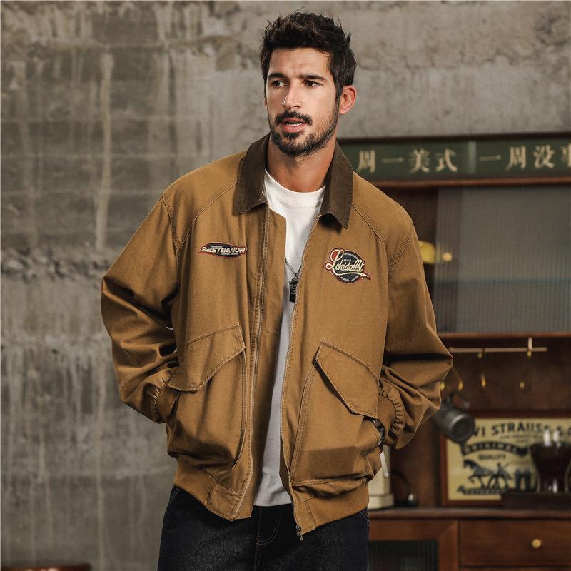 American Tooling Jacket Men's Trendy Brand Heavy Retro Detroit Jacket Men's Loose Casual Trendy Men Clothing