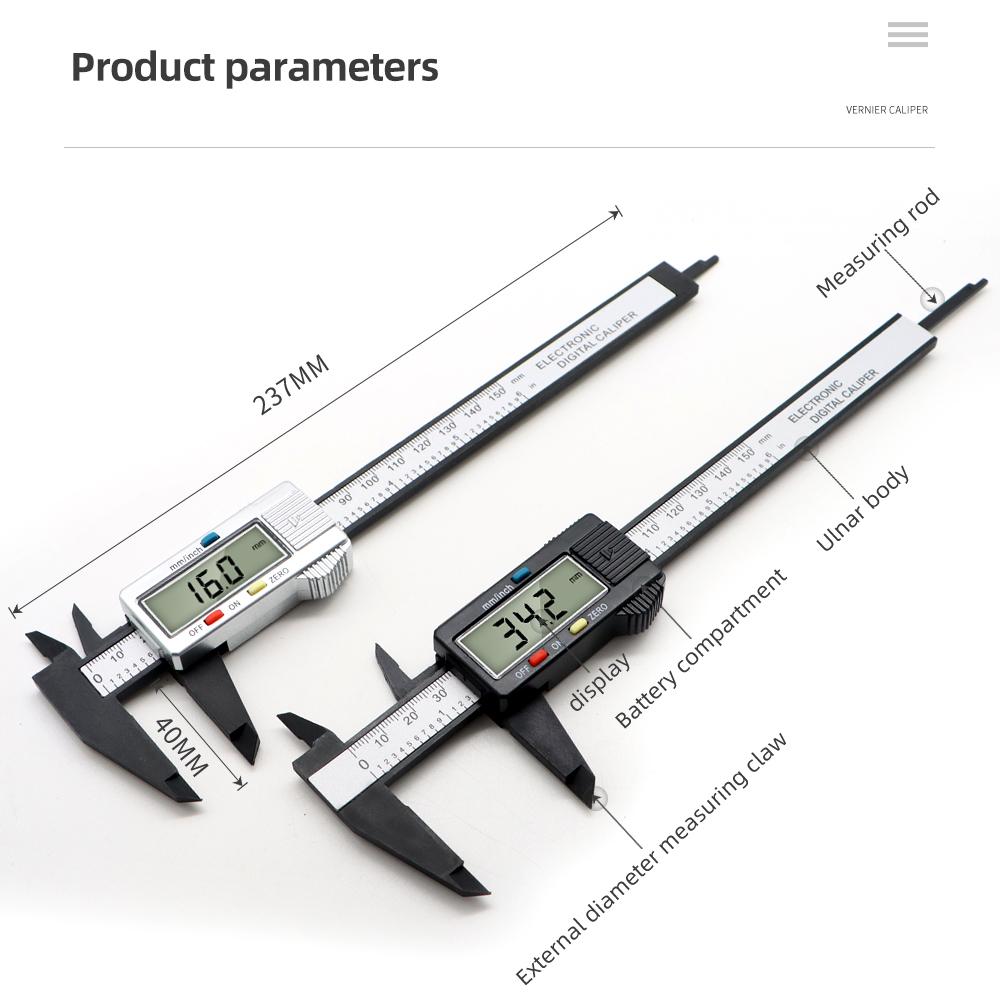 150mm Electronic Digital Caliper Carbon Fiber Dial Vernier Caliper Gauge Micrometer Measuring Tool Digital Ruler